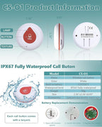 WNKRUN Wireless Calling System Caregiver Pager System 1200+ ft with 1 Display Receiver/Wireless Remote Control /10 Waterproof Call Buttons for Nursing Home Clinic Caregiver
