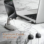 Cord Organizer Holder, 6 Pack Magnetic Desk Cable Clips Management, Hide Phone Charging Cable Keeper, Strong Adhesive Wire Charger Holder for Nightstand, Kitchen Appliances, Office Supplies