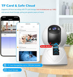 GUOANVISION 3MP Indoor Security Camera, 5G WiFi 360° Pan/Tilt Home Cameras for Baby Monitor/Pet/Elder/Kids/Bedroom, Auto-Focus and Zoom,Motion Tracking,2-Way Audio,Siren,3 Night Vision,Cloud&SD Card