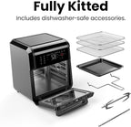 Chefman 12-Quart 6-in-1 Air Fryer Oven with Digital Timer, Touchscreen, and 12 Presets - Family Size Countertop Convection Oven, Dishwasher-Safe Parts