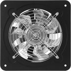 XUFOPLY 8 Inch Exhaust Fan, 110V 80W Wall Mounted Vent Fans 2600RPM Kitchen Bathroom Windows Fan Metal Extractor Fan for Attic, Garage, Window Ventilation (Black, 8 Inch)