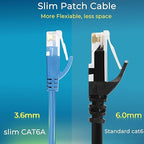 Rapink Cat6a 3ft Ethernet Cables (24 Pack) - Slim, 10G Support, Snagless, Flexible with Gold Plated Connectors