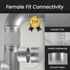 Repa Market 5" Inch Flexible Vibration And Noise Reducing Coupler - Female Fit Duct Connector – Galvanized Steel Coupling for Joining Two Male Duct Fittings – HVAC Ventilation Inline Joint