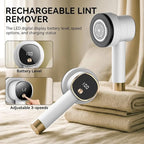 Smyeviva Rechargeable Fabric Shaver for Clothes: 6-Leaf Blades & 3 Speeds to Remove Pilling, Fuzz & Lint Balls - with LED Display, Portable Electric Lint Remover for Sweater, Couch, Blanket, Furniture