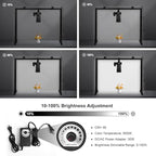 Overhead Camera Mount with Light LED 5600K Continuous -Top-Down Shooting Desk Mount Stand for Flat Lay Photography, Live Streaming - Universal Fit for DSLR, Mirrorless Cameras & Smartphones