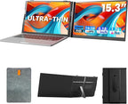 Laptop Screen Extender, Ultra-Thin 15.3" FHD 1200P 16:10 Portable Monitor for Laptop, Lightweight Dual Monitor Extender Plug & Play for 14"-17.3" Laptops, Compatible with Wins/Mac/Chrome/Linux