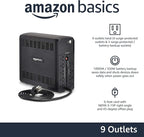 Amazon Basics UPS Battery Backup & Surge Protector 1000VA/550W, 9 Outlets, Line Interactive Uninterruptible Power Supply, for Power Outage Protection, Black