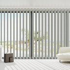 Blindify Motorized Vertical Blinds, Blackout Sliding Door Shades Vertical Shades Remote Control Customize, 3-Layer Grey
