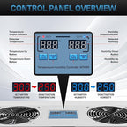 Pewoaoa 240 CFM Crawlspace Vent Fan, With Thermostat,Humidistat, Crawlspace Fans, For Moisture Reduction, Radon Mitigation, Freeze Protection, Ideal for Basement, Attic, Crawl Space Fan Vent(Air Out)