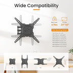 Full Motion TV Wall Mount for 23-55'' Flat & Curved TVs and Screen, Rotation Swivel & Tilt Articulating Wall Mount Bracket with Cable Storage for Corner Motorhome VESA 400x400 Max Load 67 lbs