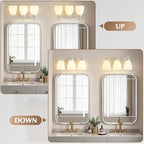 EJIAXIN Bathroom Light Fixtures, 3 Light Bathroom Lighting Fixtures Over Mirror Wall Mounted Lighting Chrome Vanity Light for Living Room Cabinet