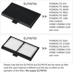 Litance ELPAF54 ELPAF55 Projector Air Filter for Epson Home Cinema 2150 2250 2200 2100 PowerLite EX9240 1288 2042 2142W 2247U 970 980W 982W 990U 992F EH-TW5400 EH-TW5600 Filter V13H134A54 V13H134A55