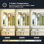 YEELAIT 60x38 Inch LED Bathroom Mirror with Lights (Front Lit and Backlit) Black Framed Lighted Vanity Mirror for Bathroom Wall Dimmable Anti-Fog Memory Tempered Glass Horizontal/Vertical