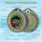 Lunarlipes Portable CO ＆ CO2 Detectors for Travel, 4-in-1 Carbon Monoxide and Carbon Dioxide Monitor with Magnetic Suction, Rechargeable CO CO2 Alarm Temp/Humidity Sensor,120-140HR Standby for Home/RV
