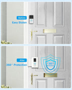 MIIGII Anti-Theft Doorbell Mount for Ring Doorbell 4/ 3/ 2/ 1, No Drill Adjustable Video Doorbell Cover Holder for Home Apartment Office Room, Waterproof Stainless Metal Made, White