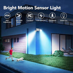 OREiN Motion Sensor Outdoor Lights, 450° Superwide Adjustment Dimmable Dusk to Dawn Flood Lights Outdoor, 5000K/12W (150W Equiv) Outside LED Security Lights IP65, White (Hardwired)