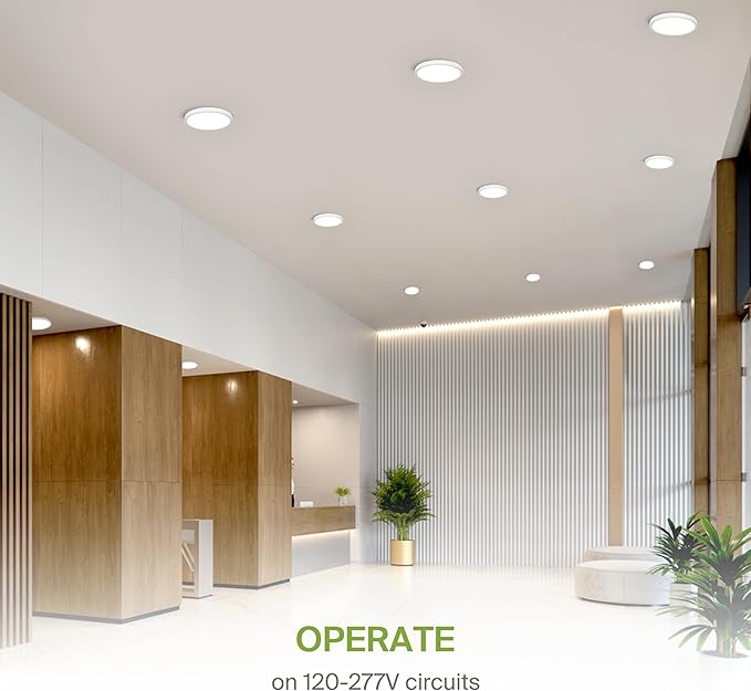 ASD LED 18" Round Flush Mount Ceiling Light Fixture, Low Profile Surface Lighting | 5CCT, Dimmable, Ultra-Thin, ETL Listed | 32W 2600LM 2700-6000K 100-277V | Kitchen, Bedroom, Hallway Lamp | White