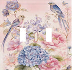 Bvtewkhz Floral Birds Morris 2 Gang Double Toggle Decorative Outlet Covers Light Switch Plate Electrical Receptacle Switchplate For Bathroom Kitchen Bedroom