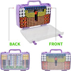 Aptbyte Battery Organizer Storage Holder Box Case with Tester- 269 Batteries Double-Sided Variety Pack, Holds AA AAA 4A C D Cell 9V 3V Lithium LR44 CR2 CR123 CR1632 18650 Button- Purple (Box Only)