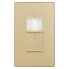 LIDER Motion Sensor Switch with Screwless Wall Plate, UL Listed, PIR Sensor Switch, Occupancy/Vacancy, No Neutral Required, Ground Wire Required, 1-Pole, Modern Smart Home, Gold