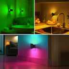 Briignite Night Lights Plug into Wall, 10-Color Changing RGB Night Light for Kids,180° Rotatable Plug in Nightlight with Dusk to Dawn Sensor for Bathroom Decor, Children Room, Gift-2 Pack