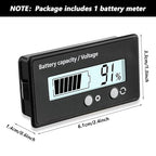 DC 12V 24V 36V 48V 60V 72V 84V Golf Cart Battery Meter with Alarm, Front Setting and Switch Key Battery Capacity Voltage Indicator Gauge Acid and Lithium ion Indicator(White)