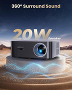 【Official Google TV/4K Supported 】Smart Projector with WiFi & Bluetooth, Outdoor & Home TV Movie Projectors with Voice Control,Auto Focus & Keystone,Compatible with Netflix Proyector WiMiUS K13 Black