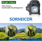 SORNEICDR ELP LP87 Replacement Projector Lamp Bulb Compatible With Epson BrightLink 536Wi PowerLite 520 525W 530 535W, With Housing