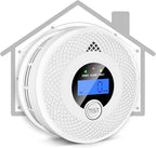 Interconnected 2-in-1 Smoke & Carbon Monoxide Detector with Digital LCD Display, 85dB Loud Alarm, RF Linking for Whole Home Safety, Easy Install for Bedroom, Hallway, RV