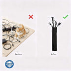 Flauzmann 1/2" - 6.6FT Chew Proof Cat Cord Protector（Hook & Loop Split Sleeve for Pets - Cat/Dog Proof Cable Management Sleeve for Office USB Computer Audio Cables, Flexible Wire Cover - Black