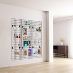NEESEEYEE Commercial Grade Gridwall Panels – Heavy Duty Grid Panel for Any Retail Display, 2’ Width x 6’ Height, 4 Gridwall Panels Per Carton (Black Finish)