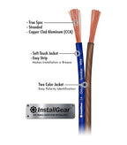 InstallGear 30ft 14 Gauge Speaker Wire - Copper Clad Aluminum Car Audio Speaker Wire for Stereo Systems - Flexible Speaker Cable with Blue and Black Jacket - Home Theater or Automotive Use