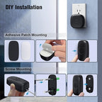 SECRUI Doorbell, Wireless Doorbell with 2 Receivers Easy installation, Adjustable Volume, 58 Chimes, Colorful LED, 1000Ft Range, M520+F55, Black