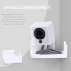Mini Corner Shelf Mount for Security Cameras, Baby Monitors, Speakers, Plants & More, Universal Holder, Strong Adheasive, Easy to Install, No Mess, Screwless by Brainwavz (White)