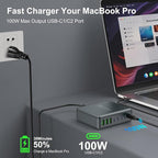 USB C Charger Block, 525W 8-Port GaN Fast Charging Station Hub with 100W Cable, Dual PD 100W Multi-Device USB C Wall Charger Adapter for iPhone 17 16 15, MacBook, Laptop, iPad, Samsung Galaxy and More