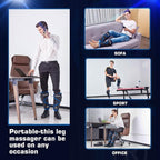 comrelax Rechargeable Leg Massager with Heat for Circulation Air Compression Pain Relief Calf Foot Massager Electric Machine Massage Handheld Controller 3 Intensities 3 Modes