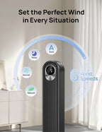 Dreo Tower Fan for Bedroom, 90° Oscillating Standing Fan, 30ft far, 28dB Quiet for Sleep, 6 Speeds, 4 Modes, 12H Timer, 42 Inch, Bladeless, Remote, for Home, Office, Room, Cruiser Pro T1