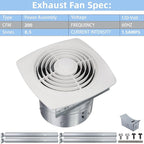 8 Inch Bathroom Exhaust Fan Ceiling Mount 200 CFM 8.5 Sones Kitchen Exhausts Fans,505 Exhaust Fan for Broan-NuTone,Vertical Discharge Ceiling Ventilation Fan for Bathroom Kitchen Laundry Room Garage