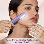 Galtxen Dermaplaning Tool for Women - Facial Exfoliation & Peach Fuzz Hair Removal with Rechargeable Sonic Edge Technology, 10 Refill Blades