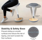 Wobble Stool - Adjustable Height Standing Desk Chair | Sit Stand Stool with 360-Degree Non-Slip Swivel Base|for Home,Office and Classroom(Light Wood)