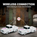 Vintage Pickup Truck Bluetooth Speaker, Retro Truck Model with HD Sound, Built-in Mic, LED Party Lights, TWS Dual Pairing, Multi-Interface Output, Portable Outdoor Speaker for Parties & Beach (WHITE)