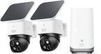 eufy Security SoloCam S340 2-Cam Kit (HomeBase S380), Solar Security Camera, Wireless Outdoor Camera, 360° Pan and Tilt Surveillance, No Blind Spots, 2.4 GHz Wi-Fi, No Monthly Fee