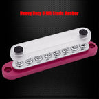 8 x M5 (#10) Studs Power Distribution Block Bus Bar 12V, Ampper 5.9" HD 120A Marine BusBar Battery Distribution Block W/Cover for Car Boat Solar (Red)