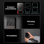 Aqara Smart Lock U100, Fingerprint Keyless Entry Door Lock with Apple Home Key, Touchscreen Keypad, Bluetooth Electronic Deadbolt, IP65 Weatherproof, Supports Apple HomeKit, Alexa, Google, IFTTT, Gray