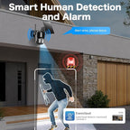 Solar Security Cameras Wireless Outdoor, 5G/2.4G Solar WIFI Cameras for Home Security,Battery Powered Outside Camera,Human Detection, Color Night Vision, 2-Way Talk for home Porch/Garage/Yard