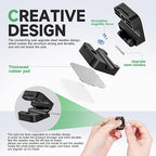 12 Black Magnetic Cable Clips,Under Desk Cable Management,Cord Holder for Nightstand Home Office Car Phone Wall,2025 Adhesive Cord Organizer[0.45" in Ht Save Space/Versatile for Wire Up to 0.27" OD]