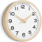 AKCISOT Wall Clock 12 Inch,Boho Office Wall Clocks Battery Operated Non Ticking,Silent Modern Clock Decorative for Kitchen,Bedroom,Living Room,Classroom(Wood Grain)