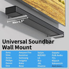 suptek Universal Soundbar Wall Mount Shelf – Wall Mount Bracket for Sony, Samsung, Vizio, LG, Sonos Sound Bars – Under TV Mounting, Space-Saving Design (SBR001GDLW)