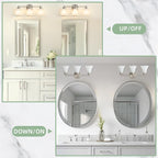 LOUSACE 3 Light Bathroom Vanity Light Vintage Brushed Nickel Bathroom Lighting Fixtures Over Mirror, Traditional Wall Sconce Lighting with Opal Glass Shade, Nickel Vanity Lighting Fixture