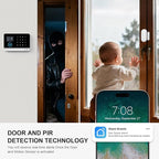 LWOHSI Alarm Systems with 2MP HD Security Camera,Wireless 4G/WiFi Home Security Systems with Door Sensors,Tuya APP Alerts,24/7 Professional Monitoring,Work with Alexa,DIY Customized Installation